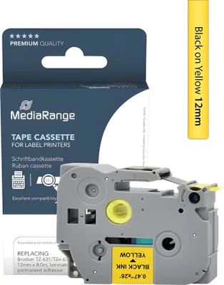 Produktbild von MediaRange Schriftbandka. Brother TZ-631/TZe-631 12mm schwar