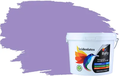 Produktbild von RyFo Colors Seidenlatex Trend Violetttöne Orchideenpurpur 3l - bunte Innenfarbe, weitere Violett Farbtöne und Größen erhältlich
