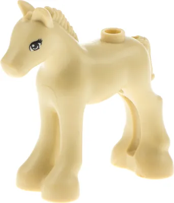 Produktbild von 1x Lego Friends Tier Pferd beige klein Augen weiß Fohlen Stute Hengst 11241pb02