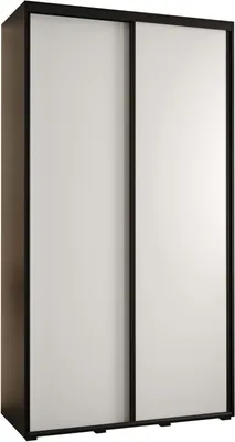 Produktbild von MEBLE KRYSPOL Cannes 1 Schrank mit 2 Schiebetüren - 205,2x130x45 cm - Schwarz Weiß Schwarz