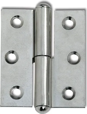 Produktbild von Möbelband gerade - Halbrundkopf links, 50x40 mm, Stahl vernickelt