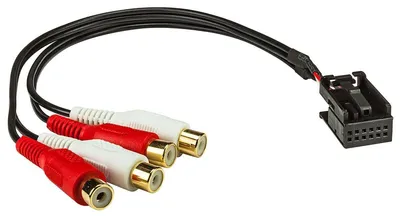 Aux-In/Line-Out-Adapter Quadlock 12-polig auf Cinch 4-Kanal