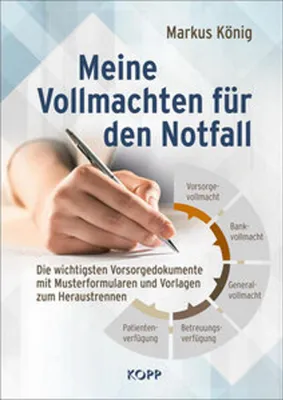 A book cover showing a hand writing with a pen, with a circular diagram illustrating different types of legal documents.