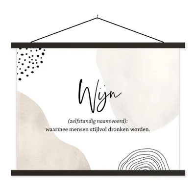 Produktbild von MuchoWow® Textilposter Zitate - Sprichwörter - Wein - Wein - Definition - Wörterbuch 60x45 cm mit schwarzem Rahmen - Poster Schlafzimmer