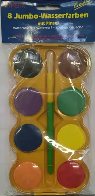 Produktbild von Jumbo Wasserfarbkasten mit 8 Farben und Pinsel
