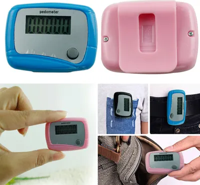 Produktbild von Tragbarer Mini-Digital-LCD-Schrittzähler für Sport, Gehen, Laufen, Schrittzähler, zufällige Farbe