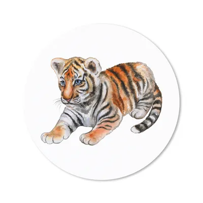 Produktbild von MuchoWow® Mauspad Mousepad Tiger - Baby - Orange 40x40 cm - Mousepads - Maus Mat - Pad - Mausunterlage - Schreibtisch Accessoires