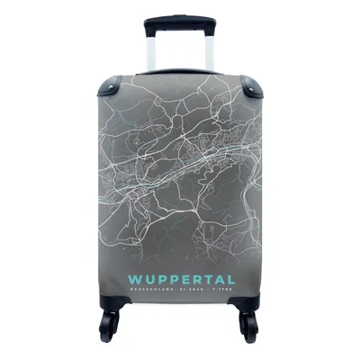 Produktbild von MuchoWow® Koffer Handgepäck Trolley Rollkoffer Kleine Reisekoffer mit 4 Rollen - Wuppertal - Stadtplan - Blau - Karte - Deutschland - Cabin Size < 55x40x23 cm & 55x40x20 cm - Fotokoffer - Kabinenkoffer - Boardgepäck - Reise-Box - Reisekoffer - Reisegepäck - Koffer mit Bild - Trolley für Kinder