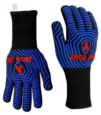 Produktbild von Grillhandschuhe, Ofenhandschuhe bis 1722°F, extrem hitzebeständig, Silikon, rutschfest, Küchenhandschuhe für BBQ, Grillen, Kochen, Backen, 1 Paar (Einheitsgröße)