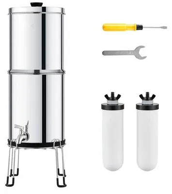 Obrázok produktu pre Gravitačný vodný filtračný systém - keramický filter s objemom 7,8-8,5 litra - vodný filter s vysokokvalitnou filtračnou membránou - účinné čistenie vody