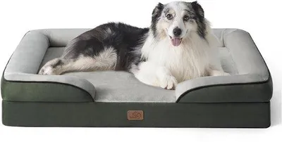 Produktbild von Orthopädisches Hundebett, ergonomische Hundekissen - Hundekissen 106x80 cm mit ovalen Kratzpolstern für große Hunde, waschbar, antislip Hundebetten, Fichtenfarbe