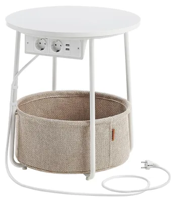 Obrázok produktu pre Sada troch príborných stolíkov – nočný stolík – doska z drevotriesky, rám z oceľovej sieťoviny – 45 cm