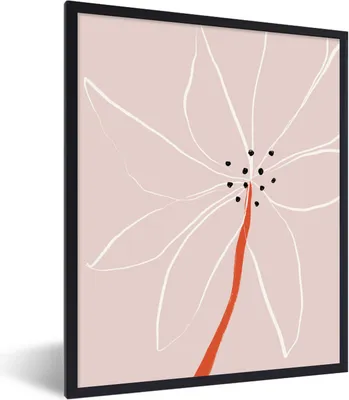 Produktbild von MuchoWow® Gerahmtes Poster Blumen - Abstrakt - Pastell 60x80 cm - Poster mit Schwarzem Bilderrahmen Wandposter Rahmen Foto Bilder - Premium - Wanddeko Wohnzimmer
