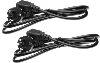 Produktbild von vhbw 2x Netzkabel Schutzkontaktstecker für Kaltgeräte z.B. PC Monitor Computer Drucker - C13 Buchse, 1,2 m