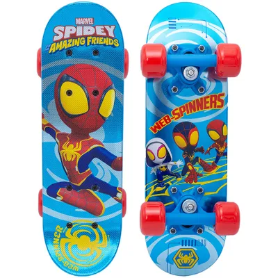 Image de Spiderman 17 pouces - Robuste skateboard pour enfants avec roues en PVC et trucks en PP