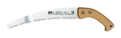 Produktbild von ARS Handsäge UV-32EN-W | gebogenes 320 mm Super-Turbocut Sägeblatt | vernickelter Kohlenstoffstahl, impulsgehärtet & hartverchromt | großer Buchenholz-Hakenheftgriff | Profi-Säge für Frischholz
