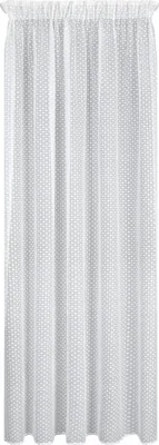 Zdjęcie produktu dla Firana ALAYA 140x270 cm biała żakardowa wzór geometryczny taśma