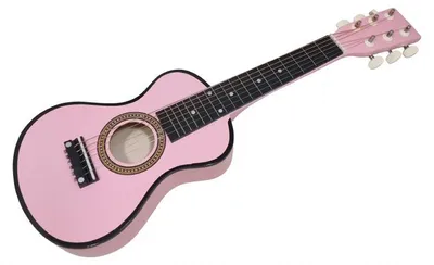 Image de Houten Gitaar Roze - 6 snaren