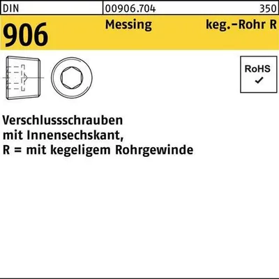 Produktbild von Reyher  Verschlußschrauben DIN 906 Messing R 3/4 Ms (25 Stück)