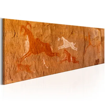 Produktbild von Modernes Wandbild g-B-0006-b-a (135x45) - 1 Teilig Bilder Fotografie auf Leinwand Foto Bild Dekoration Wand Bilder Kunstdruck HÖHLENMALEREI