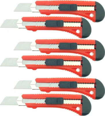 Produktbild von 6 x Profi-Cuttermesser 18mm flache Handwerkerausführung