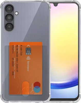 Image de Smartphonica Etui pour téléphone portable adapté à Samsung
Galaxy A25 avec fente pour carte Silicone translucide - TPU transparent
Etui antichoc avec fente pour carte de crédit