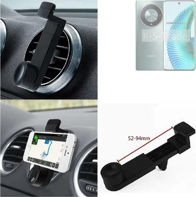 Produktbild von K-S-Trade Lüftungshalterung kompatibel mit Honor Magic6 Lite KFZ-Halterung Autohalterung Handy-halterung Lüftungsgitter Lüftungsschlitze Schwarz