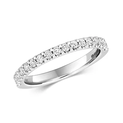 Produktbild von 9 Karat (375) Weißgold Halb Eternity Diamant Damenring Brillant-Schliff 0.32 Karat H - I1, 55 (17.5); TRS2977RSO