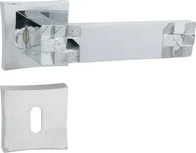 Produktbild von DOMINO Türgriff Drückergarnitur BB-Buntbart Set | Vierkant-Rosette | Türklinke für Zimmertür, Bürotür, Kellertür & Innentür | Türbeschläge aus Znal | Bronze Türdrückergarnitur | TORO-QR M6