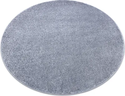 Produktbild von Teppich rund SANTA FE silber 92 eben, glatt, einfarbig Grau rund 133 cm
