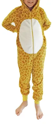 Produktbild von Kinder Karnevalskostüm Uni Jumpsuit Overall Onesie Schlafanzug in tollen Tier Motiven ; Giraffe , 152