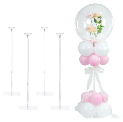 Produktbild von Wiederverwendbare Ballonständer für Tisch - Set von 4, Verstellbar