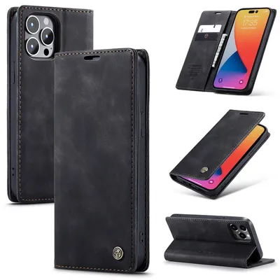 Imagen del producto de Funda protectora para teléfono, compatible con la serie Apple iPhone 14, con compartimento para tarjetas, color: , modelo: Apple iPhone 14 Pro Max