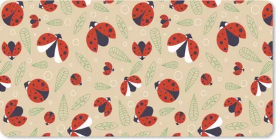 Produktbild von MuchoWow® Mauspad Mousepad Marienkäfer - Blätter - Design 60x30 cm - Mousepads - Maus Mat - Pad - Mausunterlage - Nachhaltig