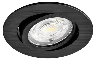 Image de Spot encastrable LED Braytron, dimmable, 7 W, orientable, 3CCT (3000 K-6500 K), 750 lm, rond, noir, Ø 70 mm, IP20