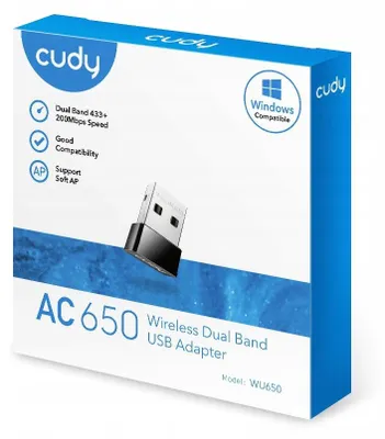 Productafbeelding van Cudy WU650: Externe WLAN-adapter, dual-band, 650 Mbit/s, USB
