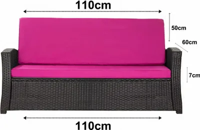 Obrázek produktu pro Podušky na zahradní lavičku 110x60x50cm Sedák s opěradlem, polštář na zahradní nábytek polštář na zahradní houpačku Růžový venkovní polštář-Slim