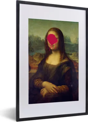 Produktbild von MuchoWow® MuchoWow® Gerahmtes Poster Mona Lisa - Leonardo da Vinci - Rosa 40x60 cm - Poster mit zchwarzem Bilderrahmen - Poster in Rahmen