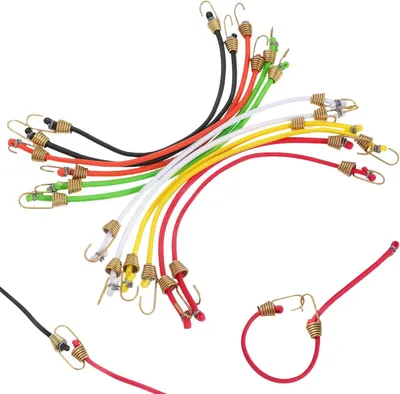 Produktbild von 12 Stück Gepäckspanner 25 cm mit Haken, extra starke Spanngummis
