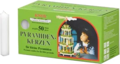 Produktbild von Knox Pyramidenkerzen weiß 14 x 70 mm, 50 Stück