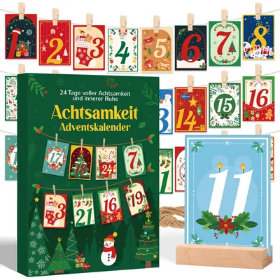 Mindfulness-Adventskalender 2025, Achtsamkeitskarten, Geschenk