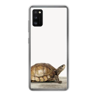 Produktbild von MuchoWow® Handyhülle Schutzhülle Hülle für Samsung Galaxy A41 Schildkröte - Junge - Tiere - Kinder - Mädchen Silikon Softcase Handy Hülle - Mobiltelefon