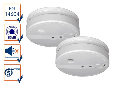 Produktbild von Vernetzbares Rauchmelderset mit 230V Anschluss + Reservebatterie - Alarmmelder