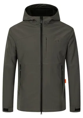 Produktbild von Blue Wave Herren Softshelljacke Mads mit Fleecefutter - Jacke mit angeschnittener Kapuze in Oliv Größe 3XL