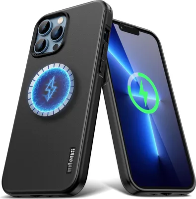 Image de Coque pour Apple iPhone 13 Pro Max, noir, silicone renforcé + Magsafe A2484