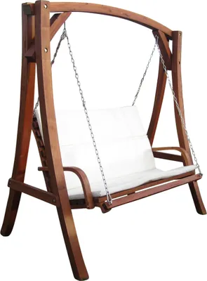 Produktbild von ALEOS. Design Hollywoodschaukel Gartenschaukel Schaukel Holzschaukel Hollywood Swing aus Holz Lärche Modell KUREDO103OD