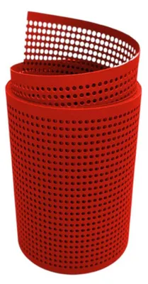 Produktbild von Doppelstab Sichtschutz zaun|zu PREMIUM gelocht 30% Streifen PP Zaunblende Rot 2,55m