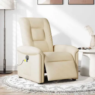 Obrázok produktu pre vidaXL Masážne kreslo Electric Cream Fabric
