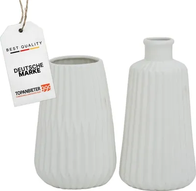 Produktbild von TOPANBIETER 999 Porzellan Vase 2er-Set weiß matt