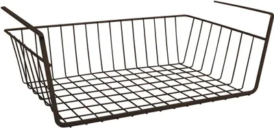 Produktbild von MSV Hängekorb aus Metall - 38,5 x 25,5 x 14 cm - Schwarz - Aufbewahrungs-Korb für Küchenschränke Kleiderschränke Regale Unterbauschrank Unterbau-Regal